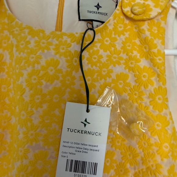 Tuckernuck yellow daisy jacquard grace dress- small NWT (retail $198) heritage - Picture 7 of 8